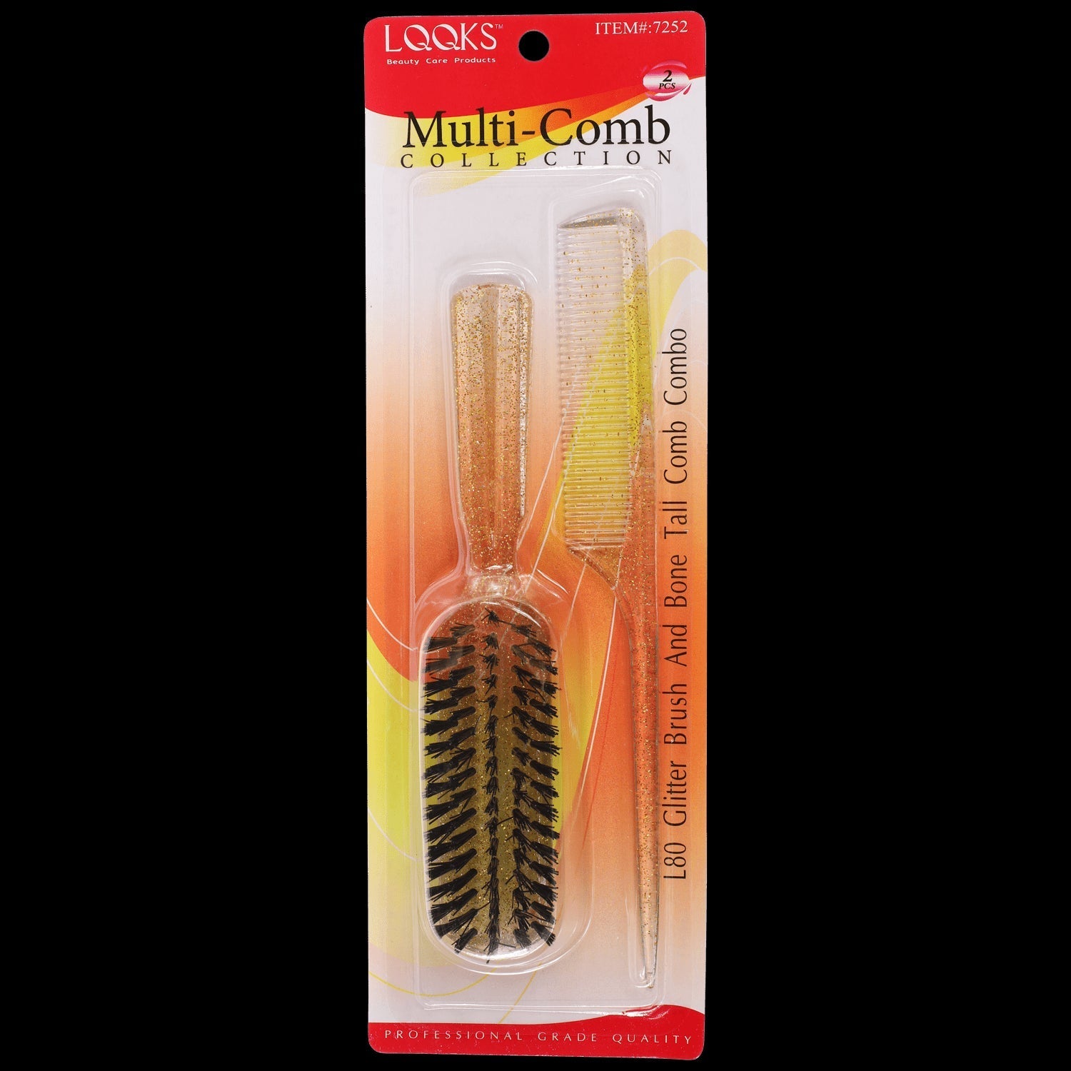 LQQKS L80 Glitter Brush and Bone Tail Comb Combo