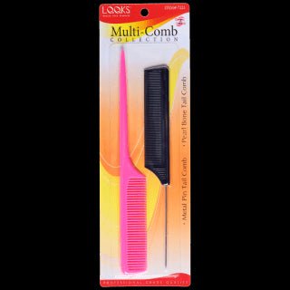 LQQKS Metal Pin Tail Comb & Pearl Bone Tail Comb