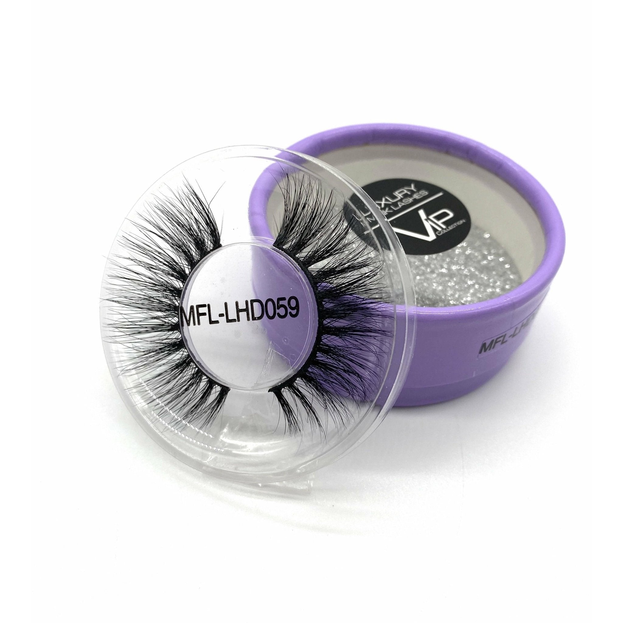 VIP Mink Fur Eyelashes, Purple Box