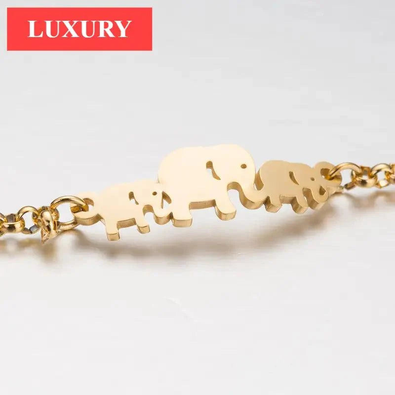 New Modern Elegant Stainless Steel Luxury Bracelet For Women Lovely Animal Butterfly Elephant Strand Bracelets Bangles Jewelry Accessories
