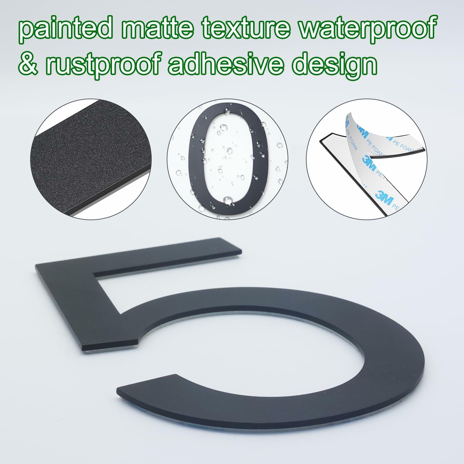 6 Inch Stainless Steel Self-Adhesive House Number 4 Outdoor Durable