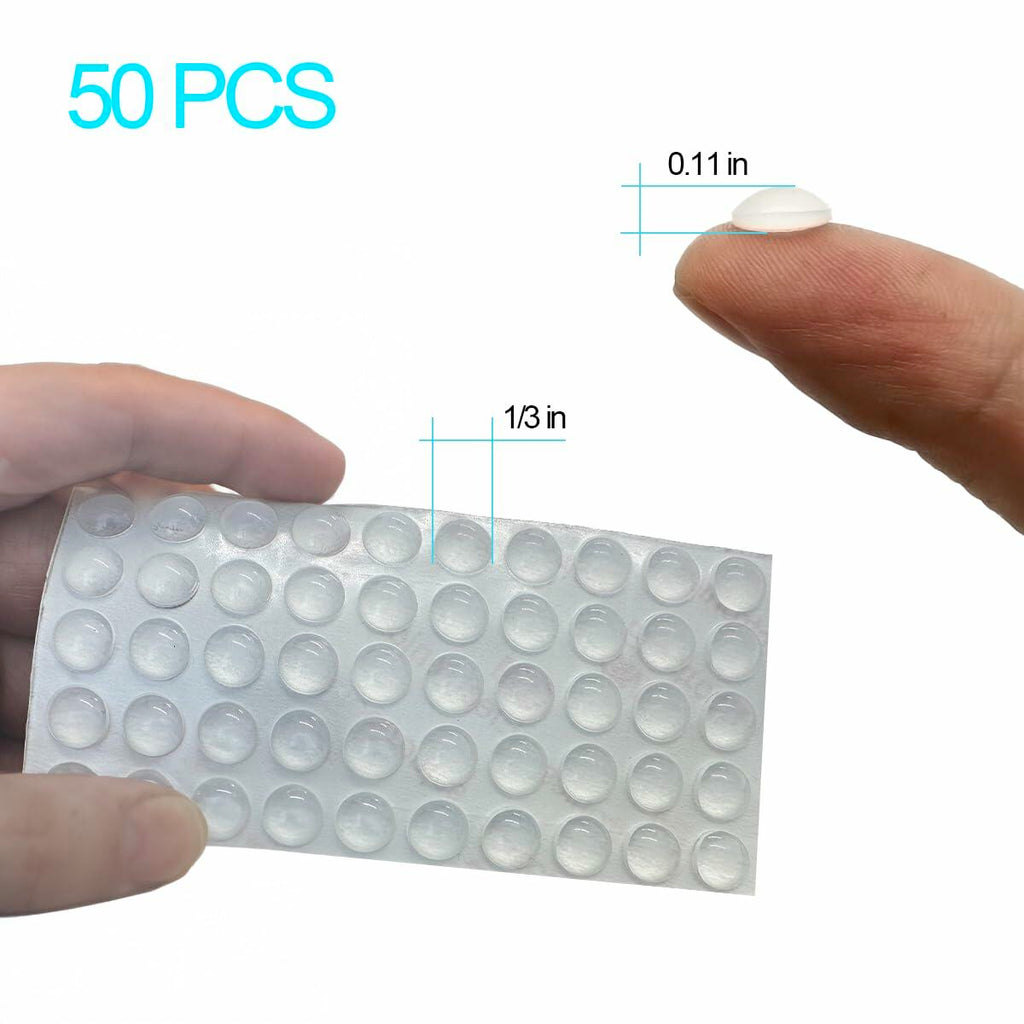 56 pcs Clear Self Adhesive Door Stoppers Set Wall Protectors 1.57x0.33"