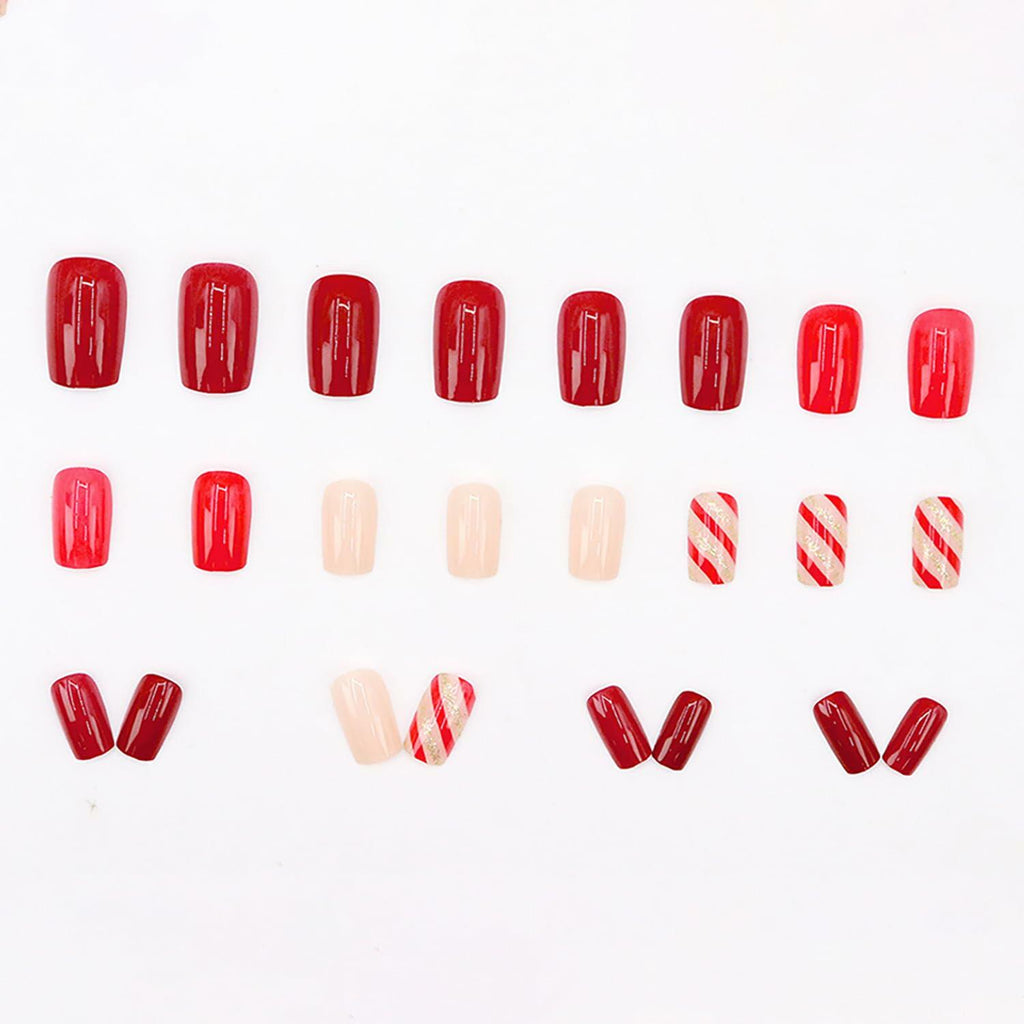 RIICFDD 24 Pcs White Snowflake Acrylic Press On Nails Full Cover Short Coffin