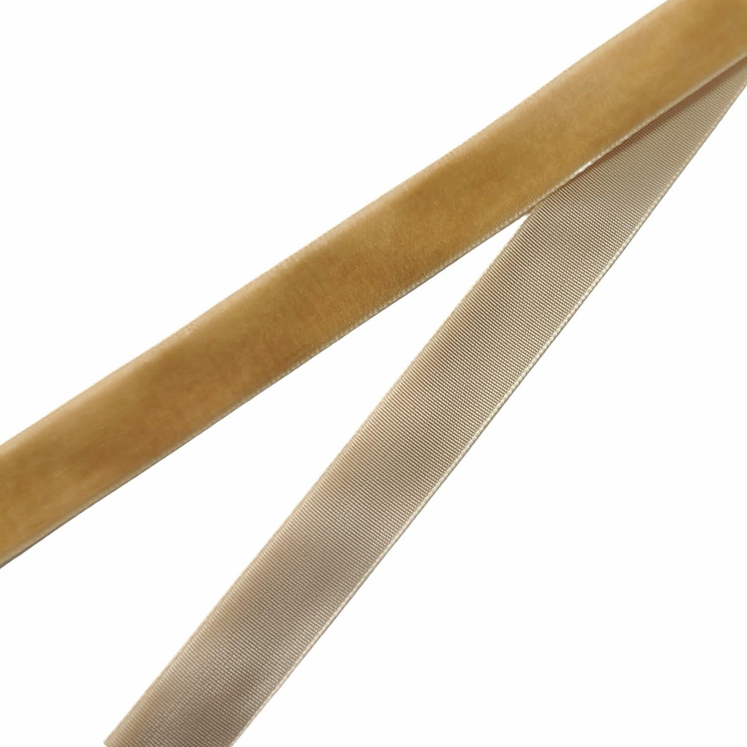 Abbaoww 10 Yards Khaki 3/8 Inch Single Face Velvet Ribbon for Christmas