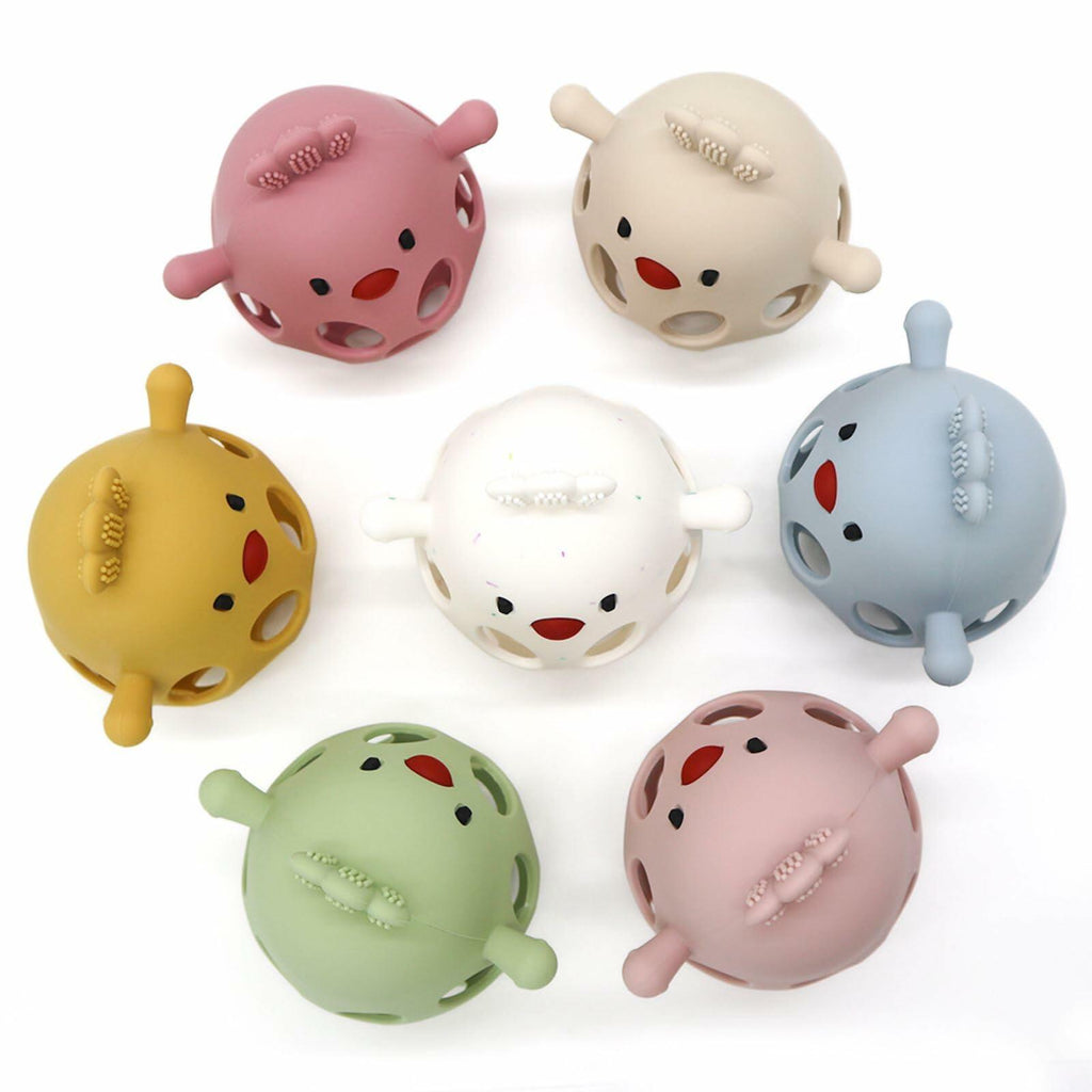 KIAANS Baby Teething Toy Silicone Hollow Chick White BPA Free Sensory Teether