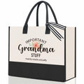 PKW Grandma Gift Tote Bag - Birthday Xmas Mother's Day Gift - From Grandchildren