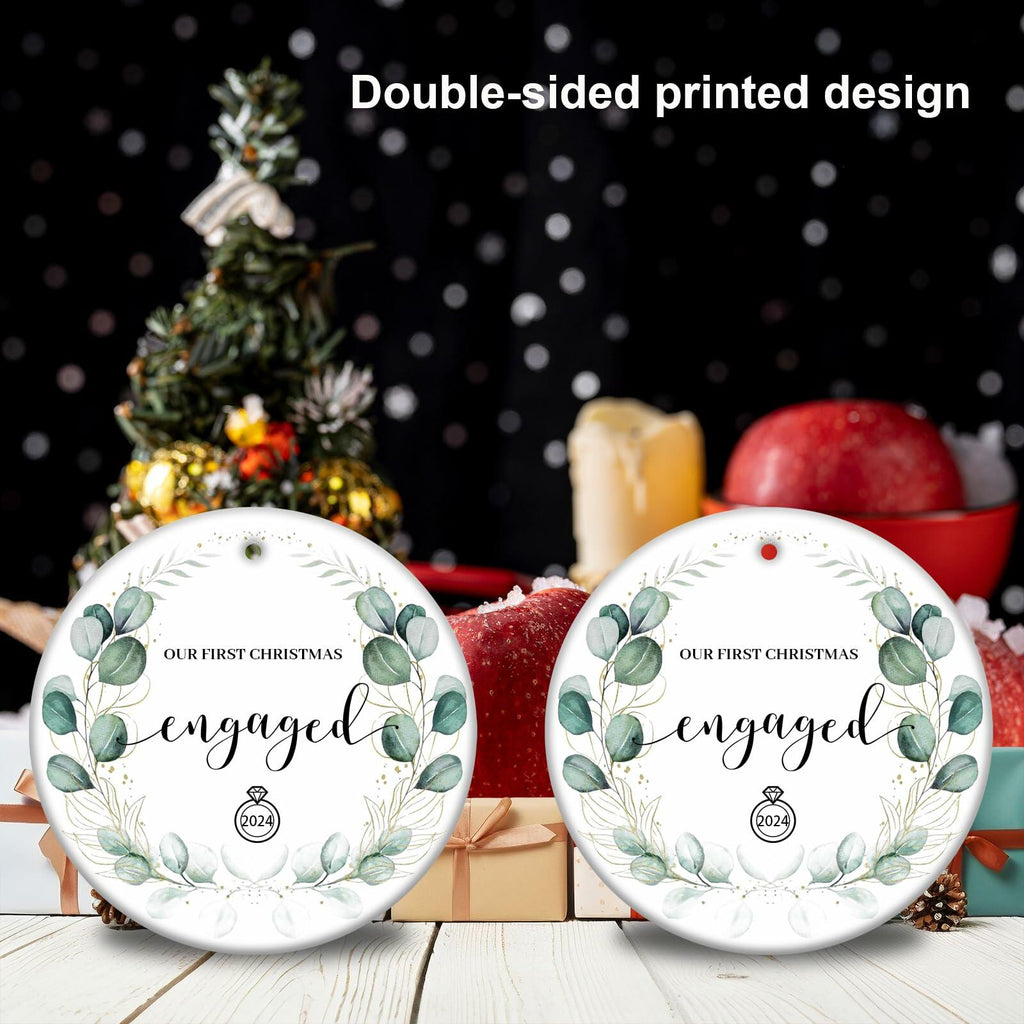 Aestas 3.5" Ceramic Engagement Ornament 2024 Unique Gifts for Couples