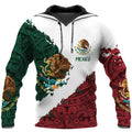 FAYBA Mexican Hoodie 3D Print Casual Pullover White 2XL Aztec Style