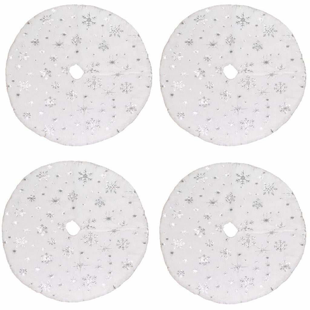 4pcs 15" Christmas Tree Skirt Set Mini Holiday Decoration