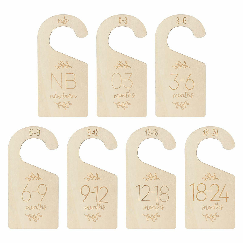 Qianyu Baby Closet Dividers Wooden Double-Sided Organizer Set of 7