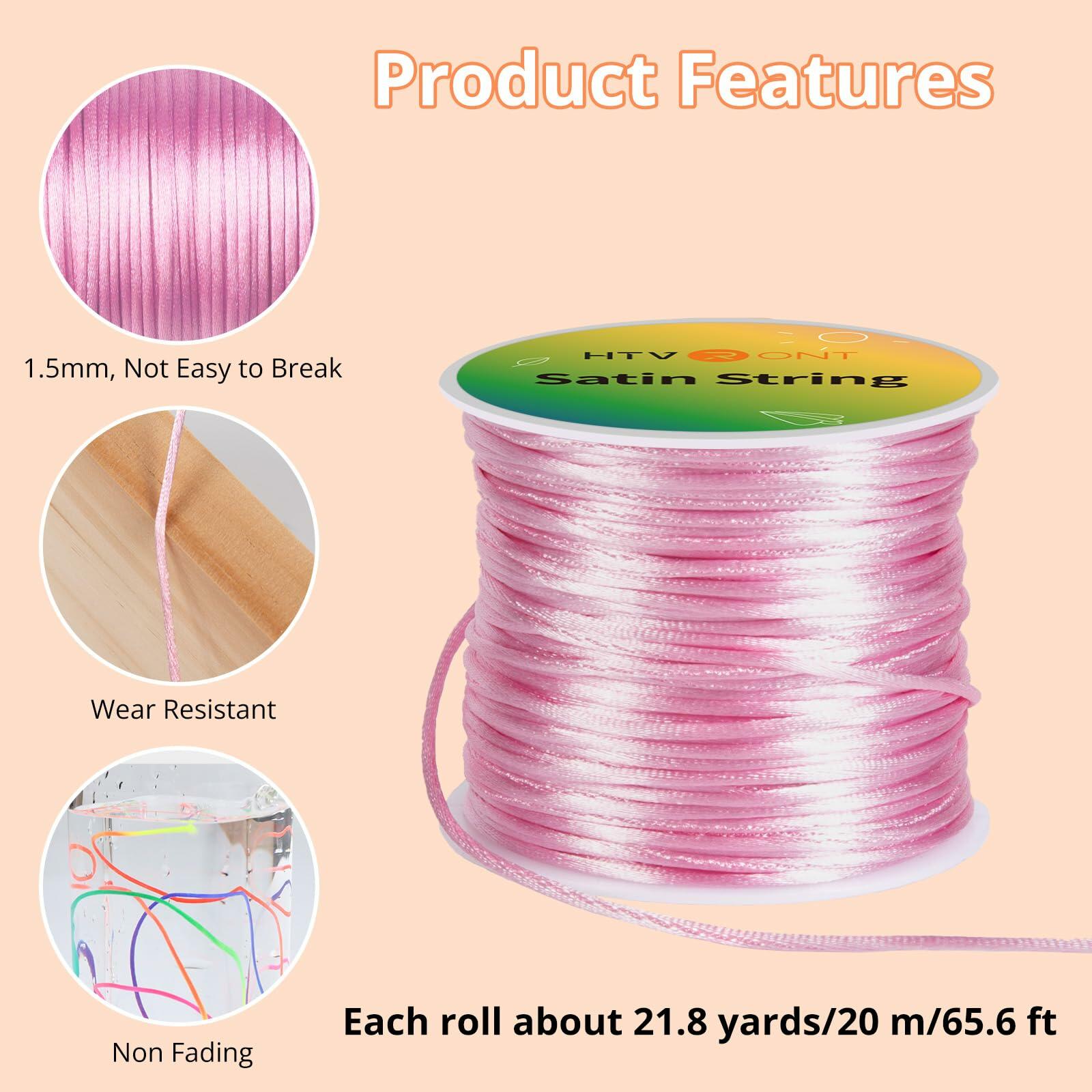 HTVRONT 1mm Elastic Bracelet String Clear Cord 120m with Bead Needle