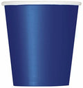 True Navy Blue Solid Paper Cups 9oz Pack of 14 Premium Disposable Drinkware