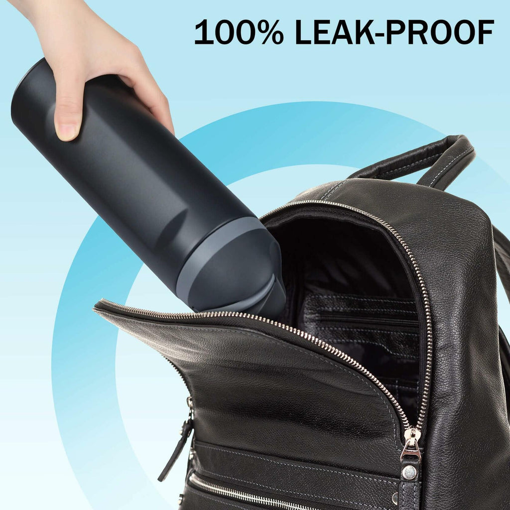 Sports Water Bottle 1L Leakproof Portable Black Gym Outdoor Travel