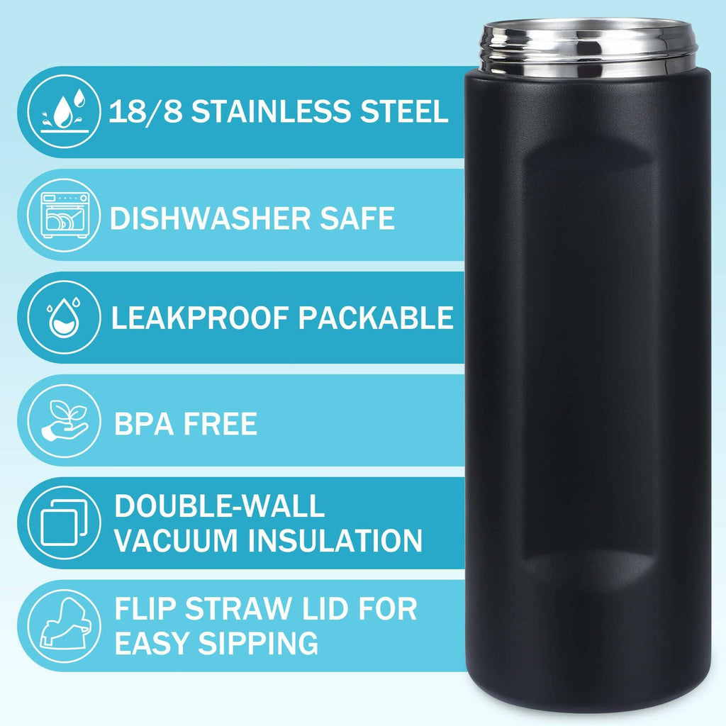 Sports Water Bottle 1L Leakproof Portable Black Gym Outdoor Travel