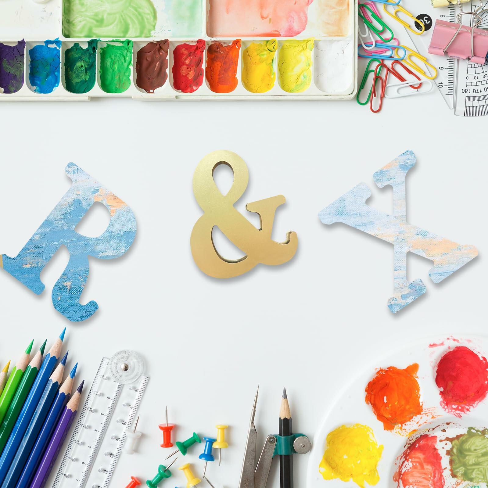 DEEZOMO 4 Inch 3D Golden Wooden Letter Z Unfinished Wood Craft Decor