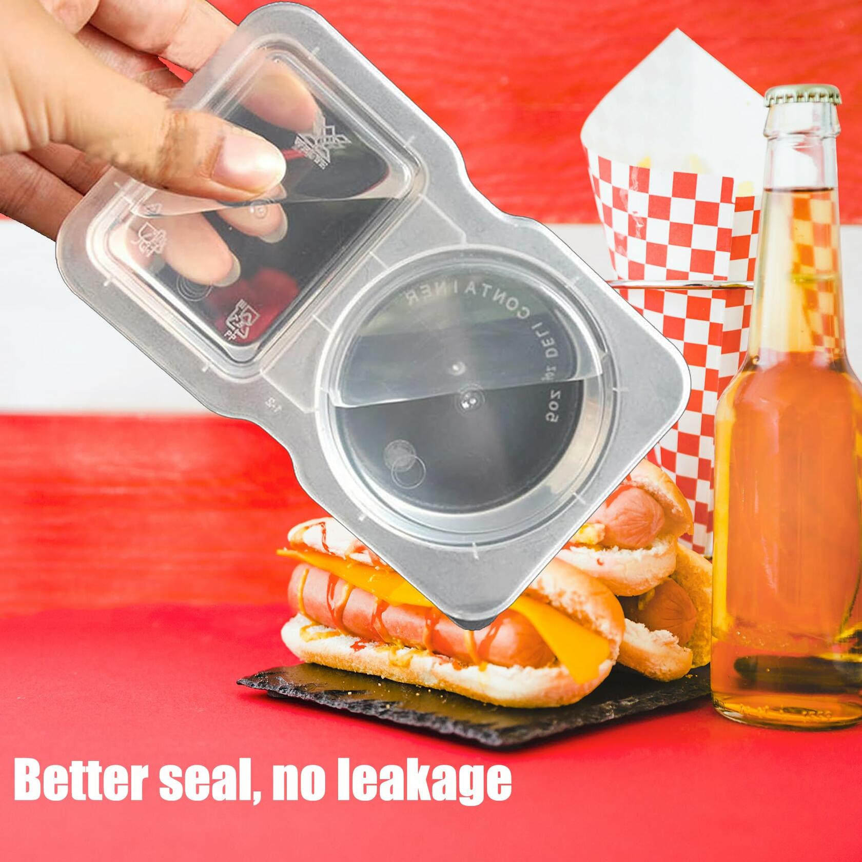 VOUKEN Double Compartment Snack Containers with Lids Transparent 10PCS