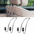 LAINLOY 2PCS Pink Stainless Steel Car Headrest Hook Hangers Organizer