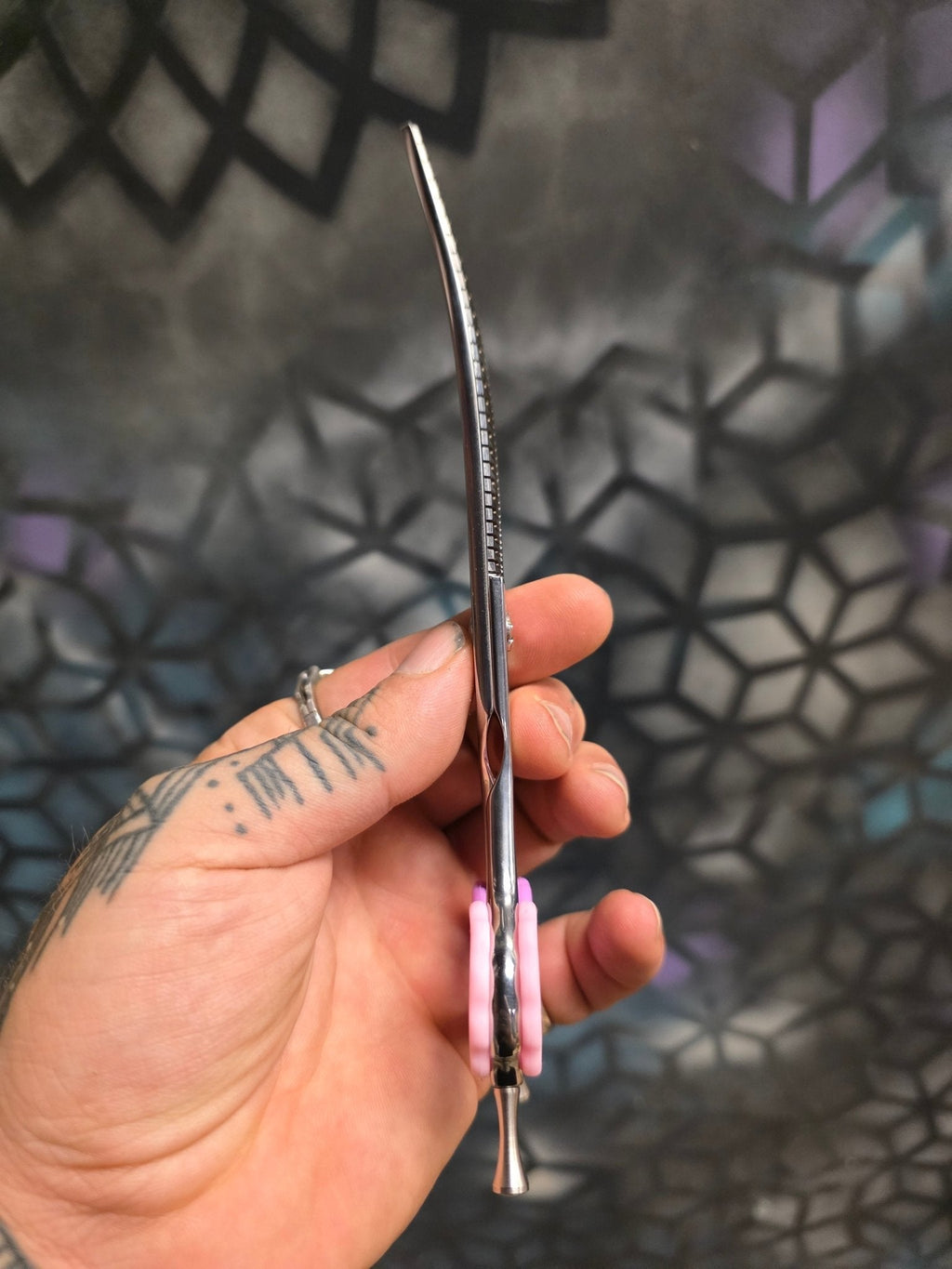 Reiki Shears - Left-Handed Curved Chunker - Southpaw Signature by Cat The Dog Groomer