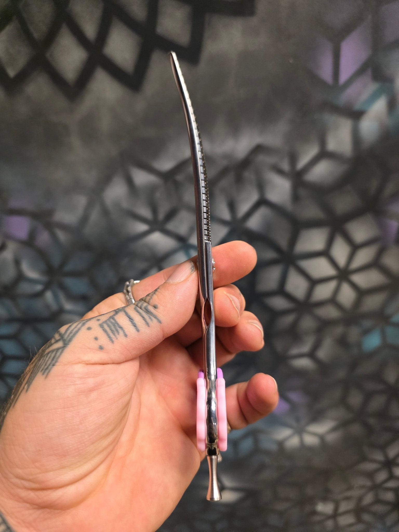 Reiki Shears - Left-Handed Curved Chunker - Southpaw Signature by Cat The Dog Groomer
