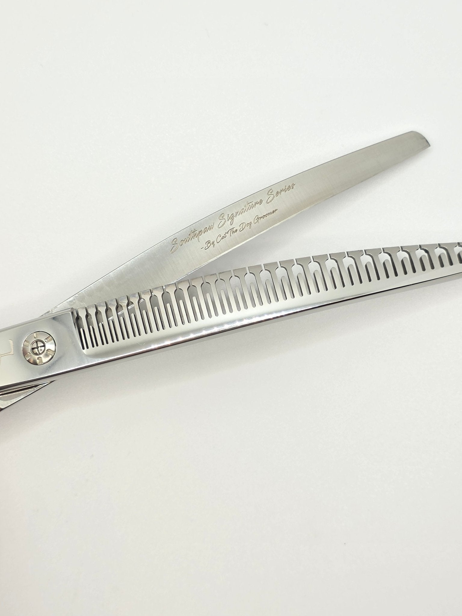 Reiki Shears - Left-Handed Curved Chunker - Southpaw Signature by Cat The Dog Groomer