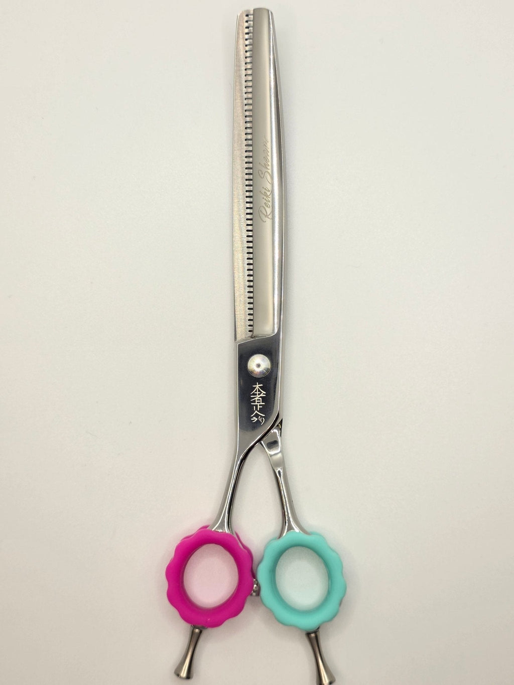 Reiki Shears - Left-Handed Curved Thinner - Southpaw Signature by Cat The Dog Groomer