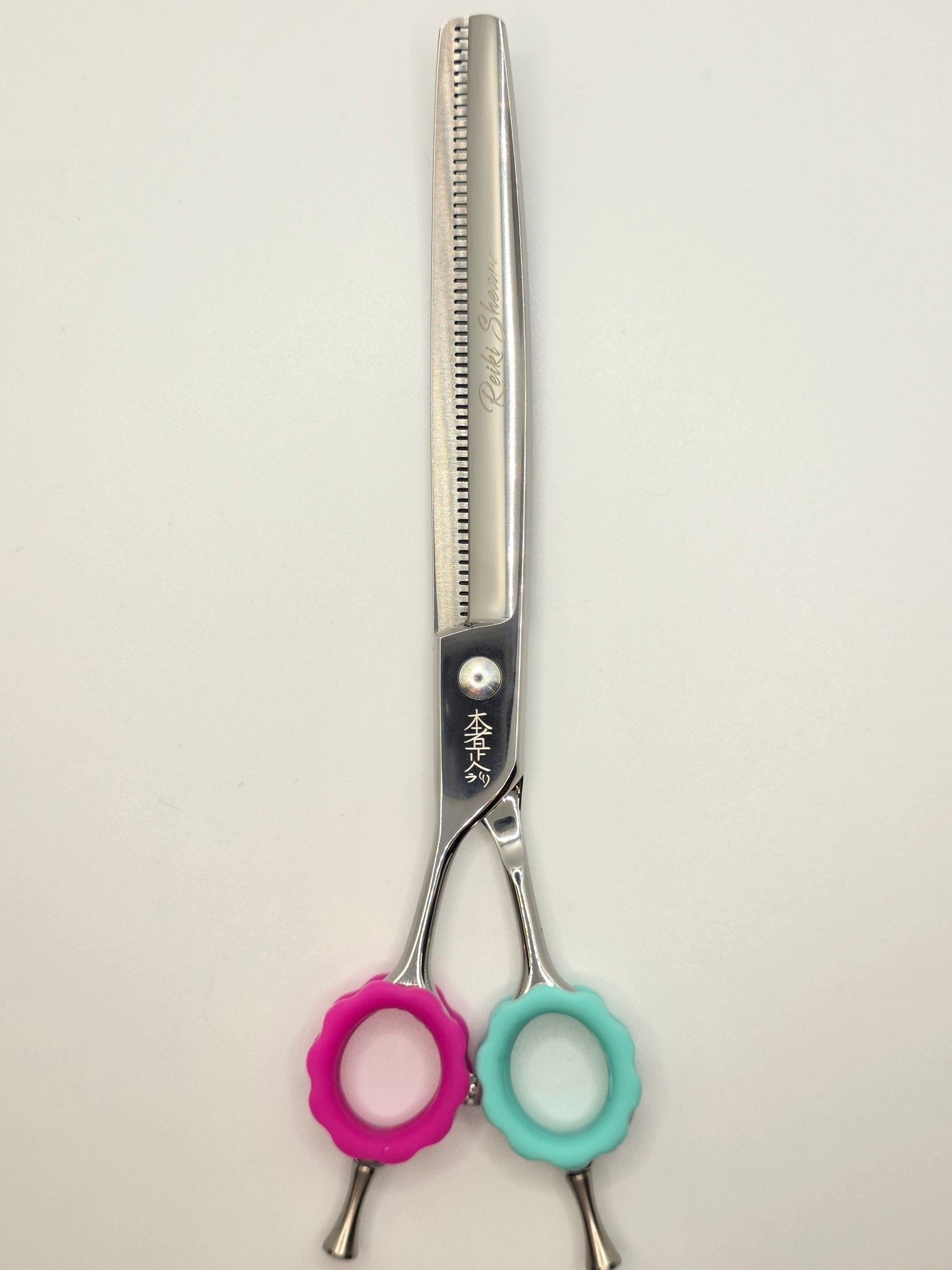 Reiki Shears - Left-Handed Curved Thinner - Southpaw Signature by Cat The Dog Groomer