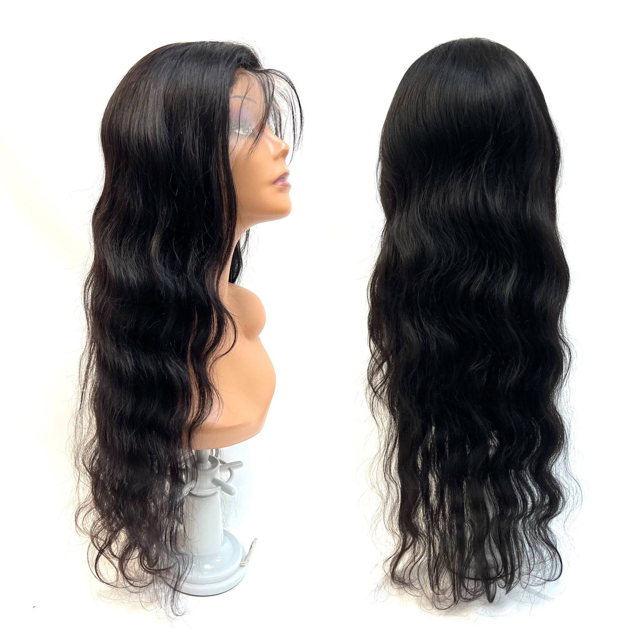 Rio Body Wave Human Hair Lace Front Wig Natural Black - Choose Size