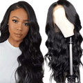Rio Body Wave Human Hair Lace Front Wig Natural Black - Choose Size