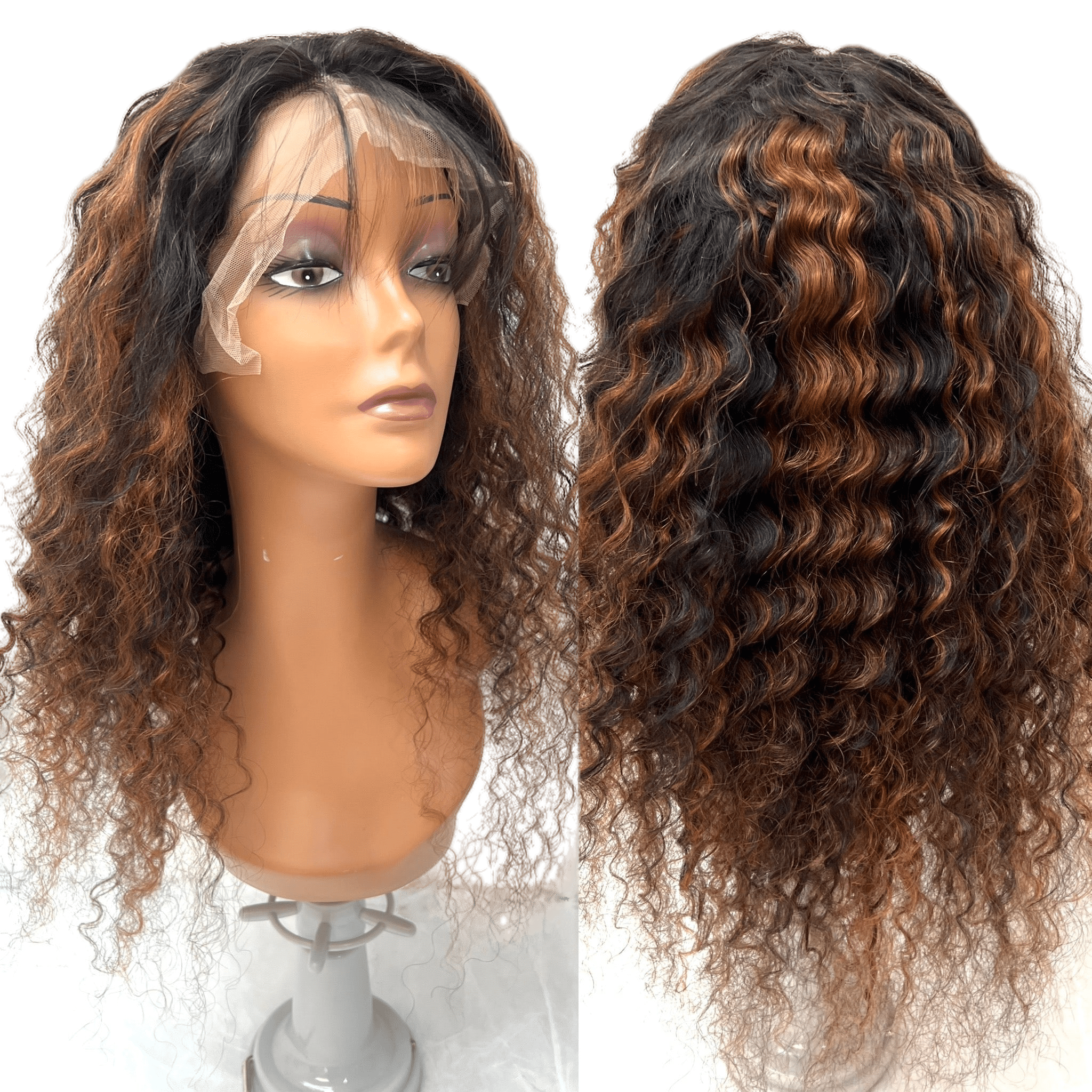 Rio Pineapple Human Hair Lace Front Wig Color CHSNUT 26 Inch