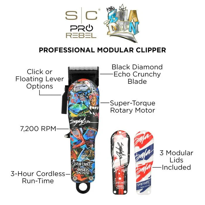 StyleCraft Rebel Super-Torque Modular Cordless Clipper – King Saladeen Limited Edition