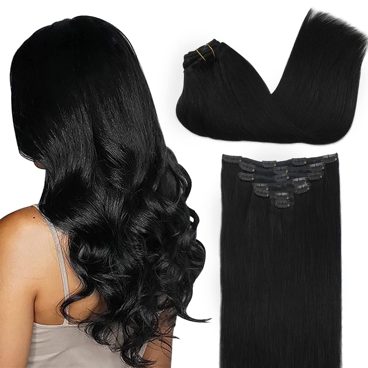 VIP Clip Extensions / Silky Straight 18" (140 g) - ClipeX System