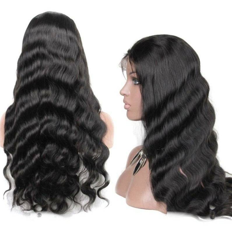 VIP - Full Lace Wig - 100% Human Hair Natural Black (180 Density) Body Wave