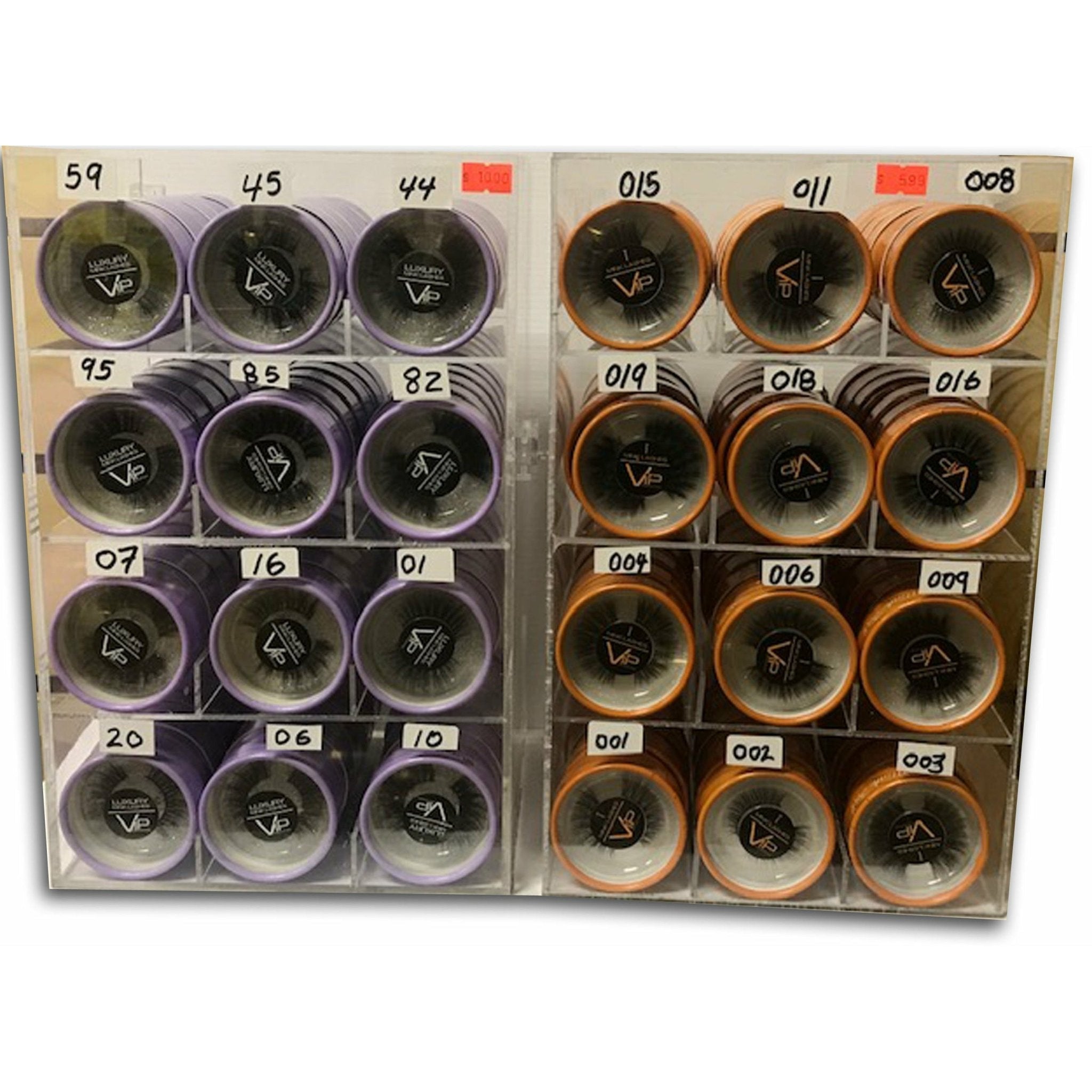 VIP HD & iMink Eyelashes Line with Display, 12 Styles per Display, Set of 2 Displays