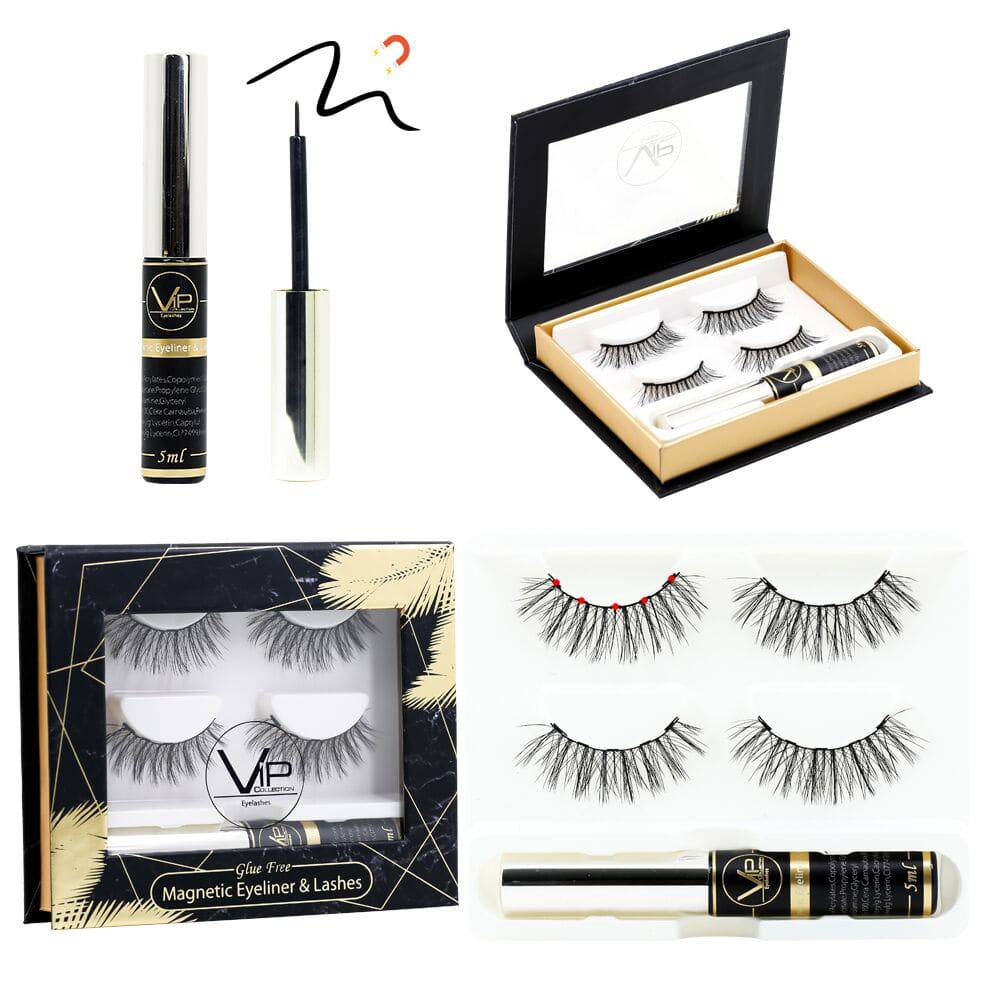VIP Magnetic Lashes with Magnetic Eyeliner, 2 Pairs