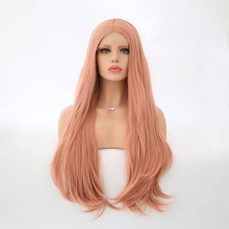 VIP Extensions Rose Pink Straight Synthetic Lace Front Wig, 24", Color 1532 (61)