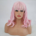 VIP Extensions Light Pink Body Wave Synthetic Lace Front Wig with Bangs, 16", Color 2317 (72)