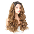 VIP Extensions Off Black to Honey Blonde Body Wave Synthetic Lace Front Wig, 24", Color T1B/27 (53)