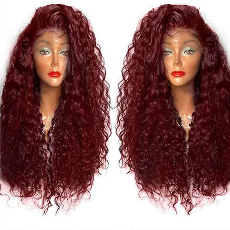 VIP Extensions Burgundy Curly Synthetic Lace Front Wig, 24", Color 118 (32)