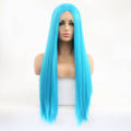 VIP Extensions Turquoise Blue Straight Synthetic Lace Front Wig, 24", Color 2512 (98)