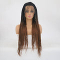 VIP Extensions Off Black to Light Auburn Braided Synthetic Lace Front Wig, 24", Color T1B/30